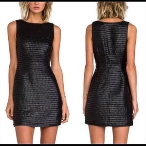 BB DAKOTA Branson Faux Leather Paillette Dress